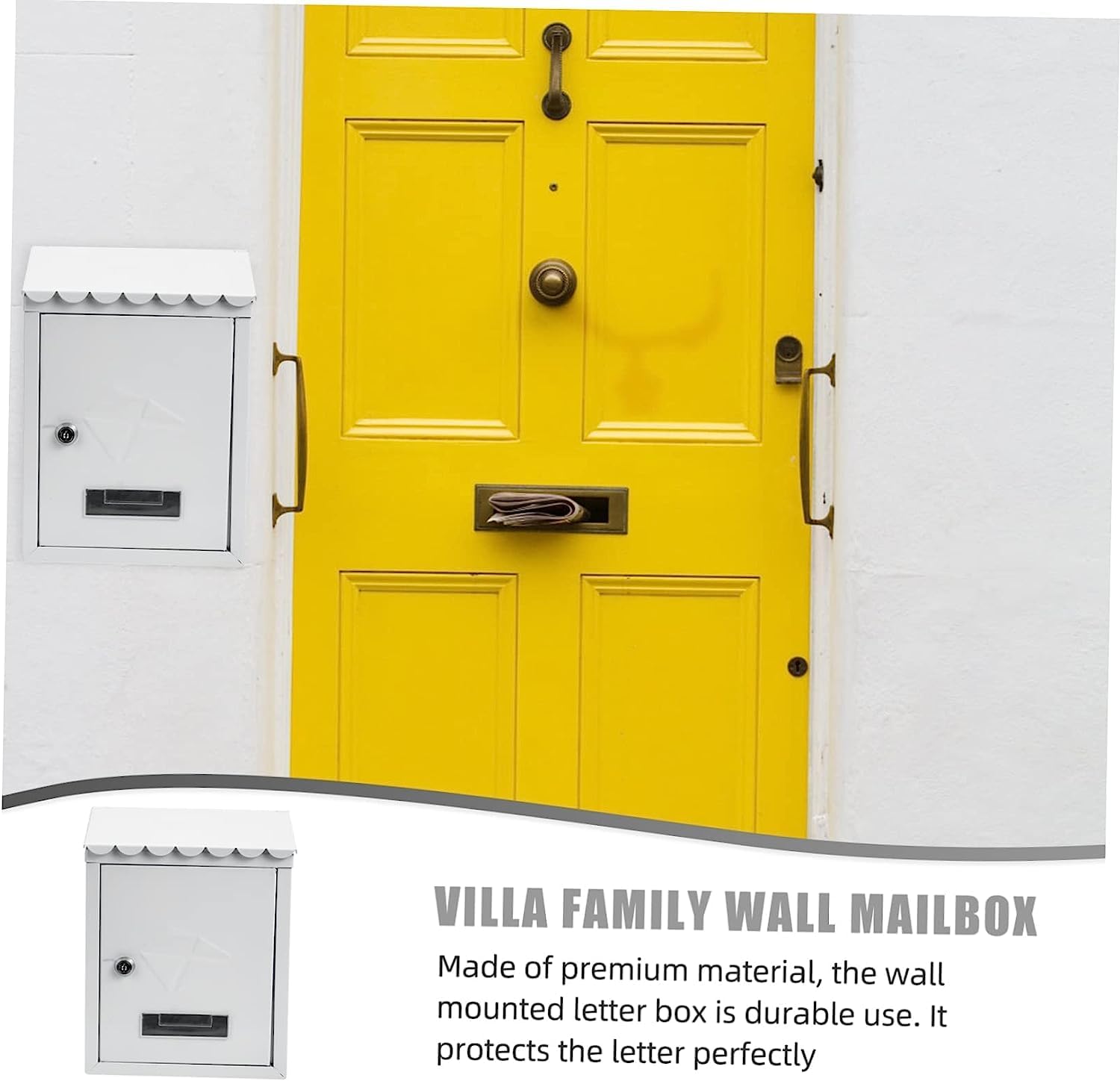 Exquisite Mailbox Home Mailbox Iron Drop Box Locking Wall Post Box Large Capacity Modern Parcel Box Country Style Suggestion Box for Outdoor Safer