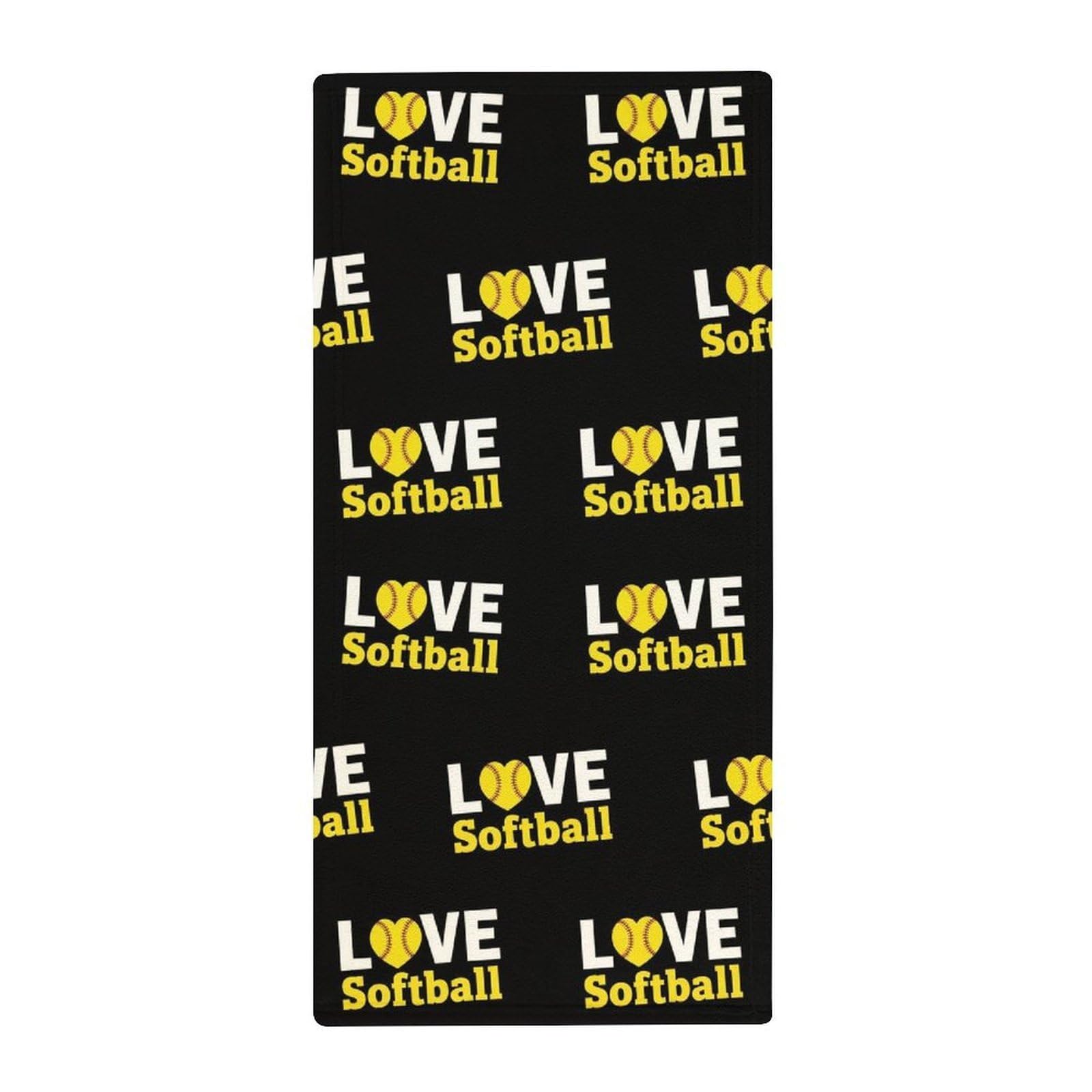Anceky Microfiber Bath Towels for Gym & Spa, Iive Love Softball Black Super Soft Quick-Drying Hand Towels