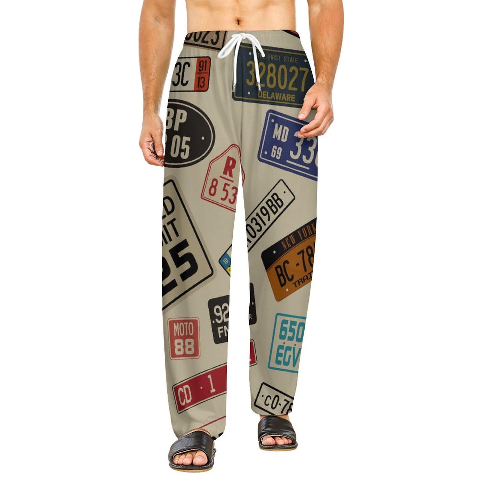 Étiquette rétro bas de pyjama femme long et fluide avec poches S - 7