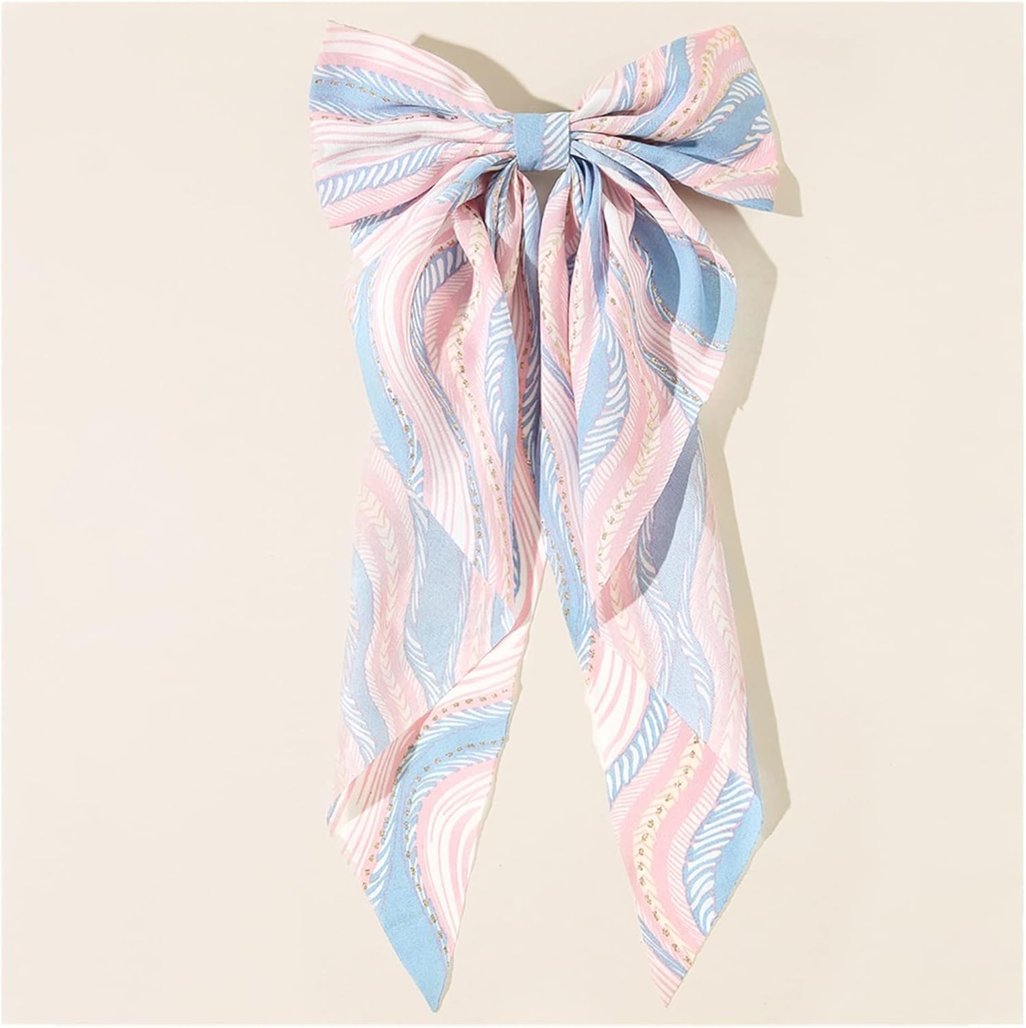 ヘアピンの女性大弓ヘアピンシフォンビッグボウノットステイン弓女性ソリッドカラーポニーテールクリップヘアアクセサリー (Color :