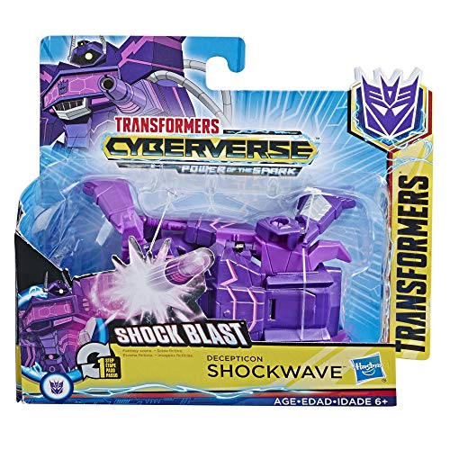 Transformers Toys Cyberverse Action Attackers: 1-Step Changer Shockwave Action Figure -Repeatable Shock Blast Action Attack - For Kids Ages 6 & Up, 4.25" #TOP1