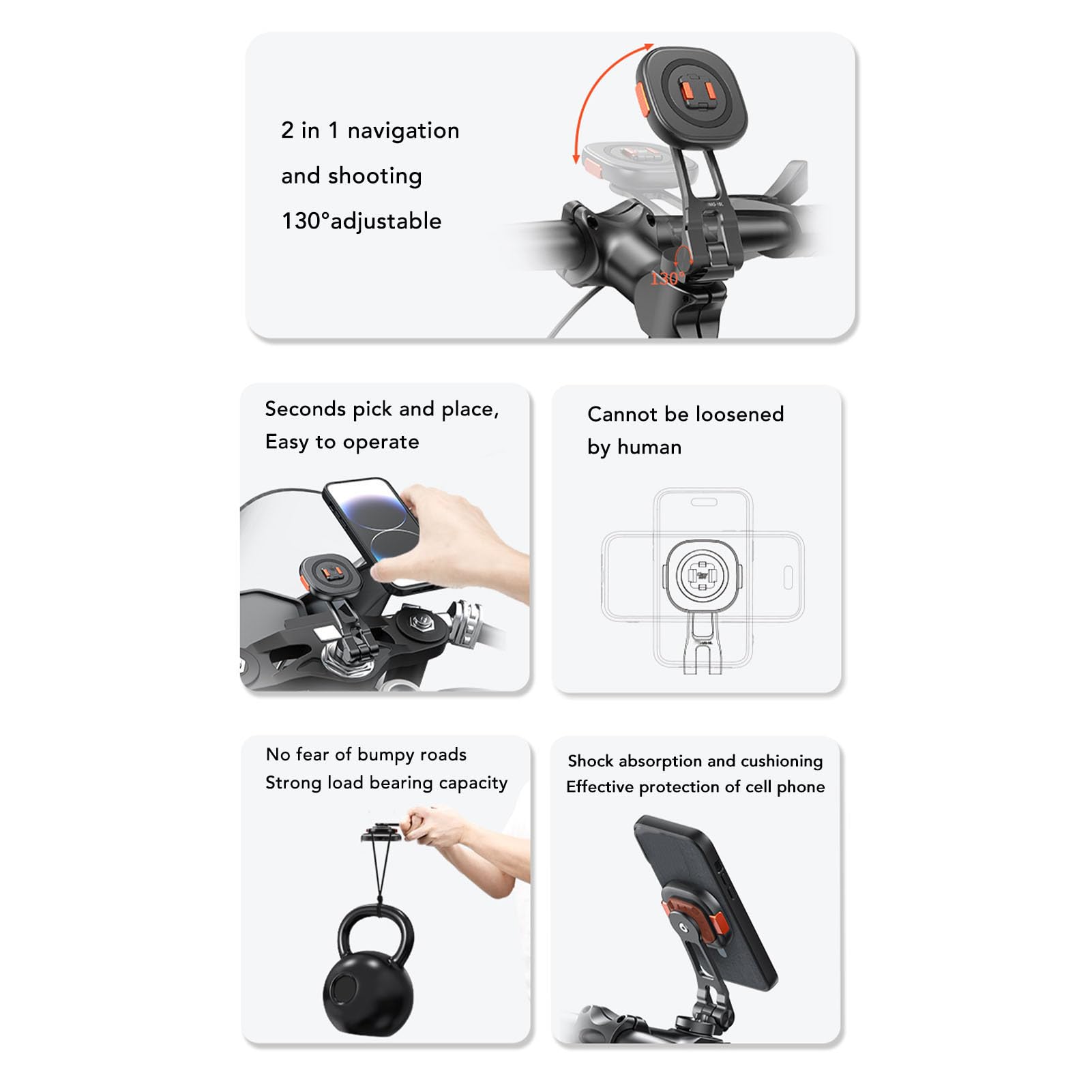 Supporto Magnetico Per Cellulare Da Manubrio Bici In Abs Alluminio