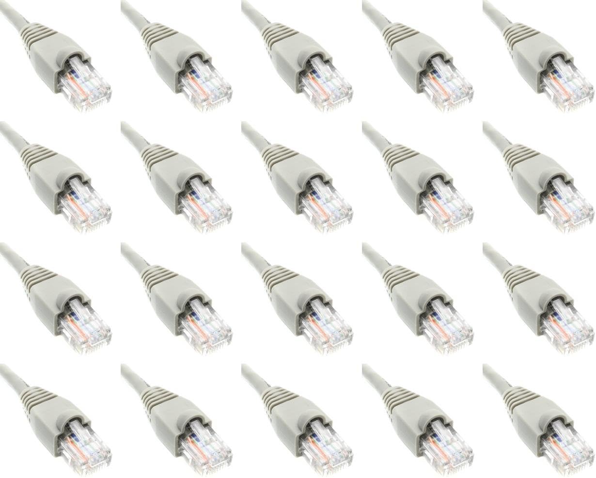 Cat 5e Ethernet patch cord 3 feet GREY Cable (20Pack)