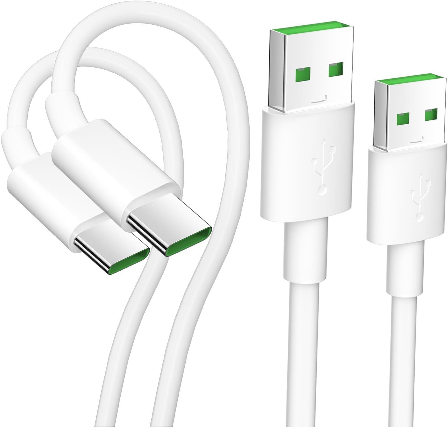 USB C Cable for Oppo Find X5 Pro X6 5G 6A Fast Charge 80W Supervooc USB C Cable Lightning Charging Cable USB to USB C for Oppo Reno10 Reno8 7 Find N3 Flip Oppo A57S A58 A78 Realme 2-Pack