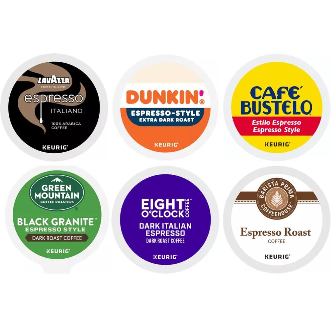 Espresso Style Dark Roast Italian KCup Pods Coffee Variety