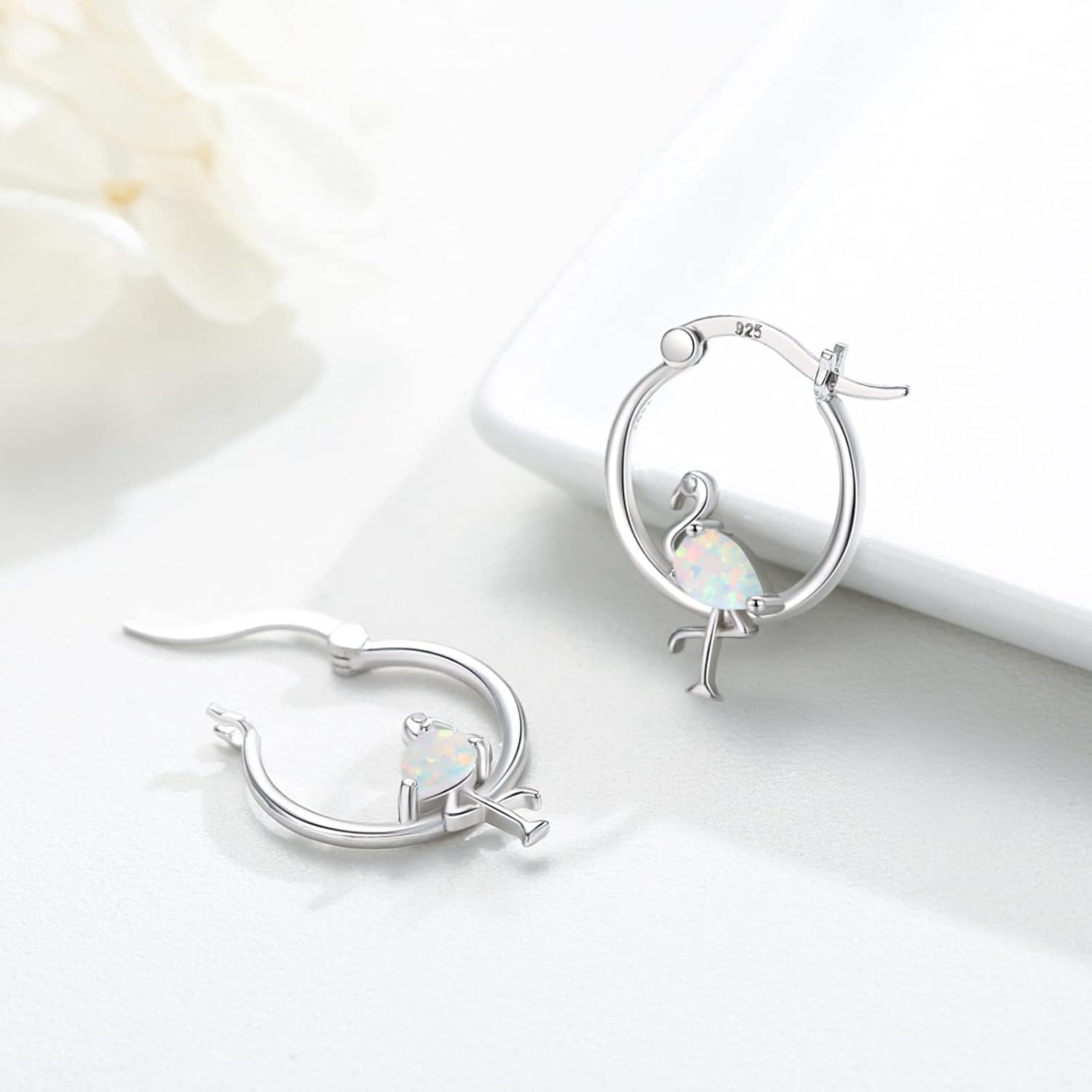 Cuoka Animal Earrings 925 Sterling Silver Cute Animal Hoop Huggie Earrings,Hypoallergenic Animal Jewelry Birthday Graduation Gifts for Women Girls