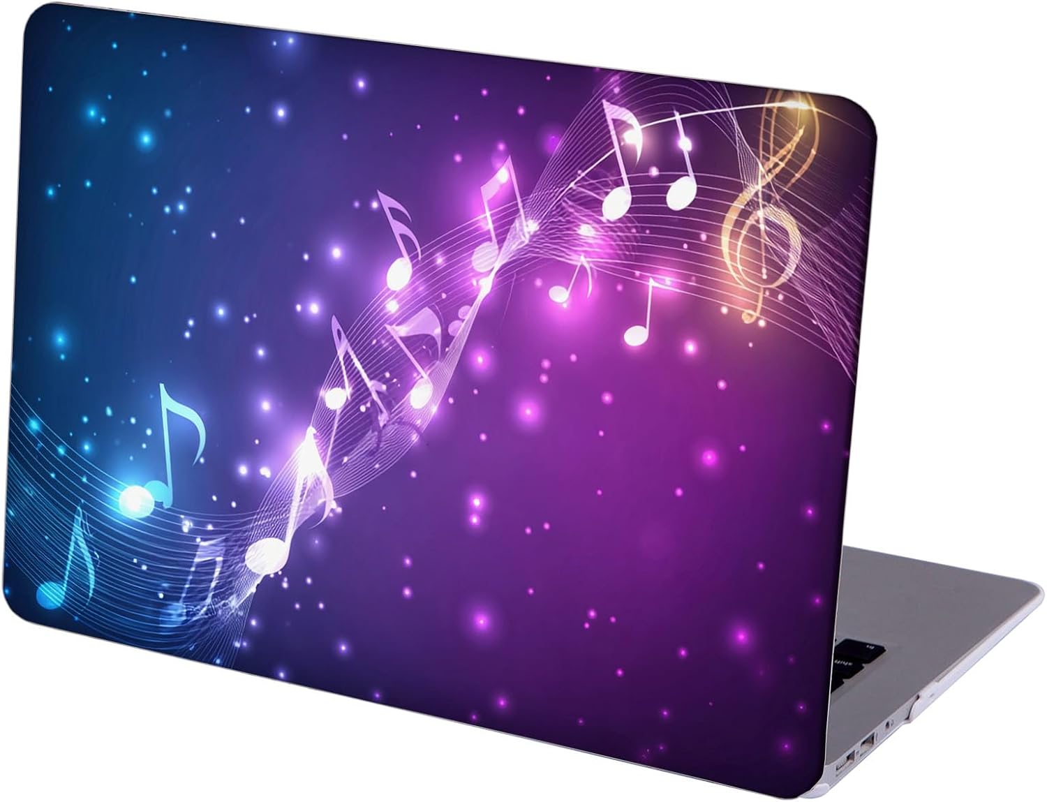 Compatible with MacBook Neo 13-inch, Hard Shell Case with Keyboard Cover and Screen Protector (A3404 A18 Pro chip, 2026 Release) - Neon Music Note MC21594