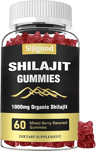 Gomitas Shilajit, gomitas Shilajit con más de 85 minerales traza, shilajit para hombres y mujeres, suplemento Shilajit del Himalaya - 60 gomitas con