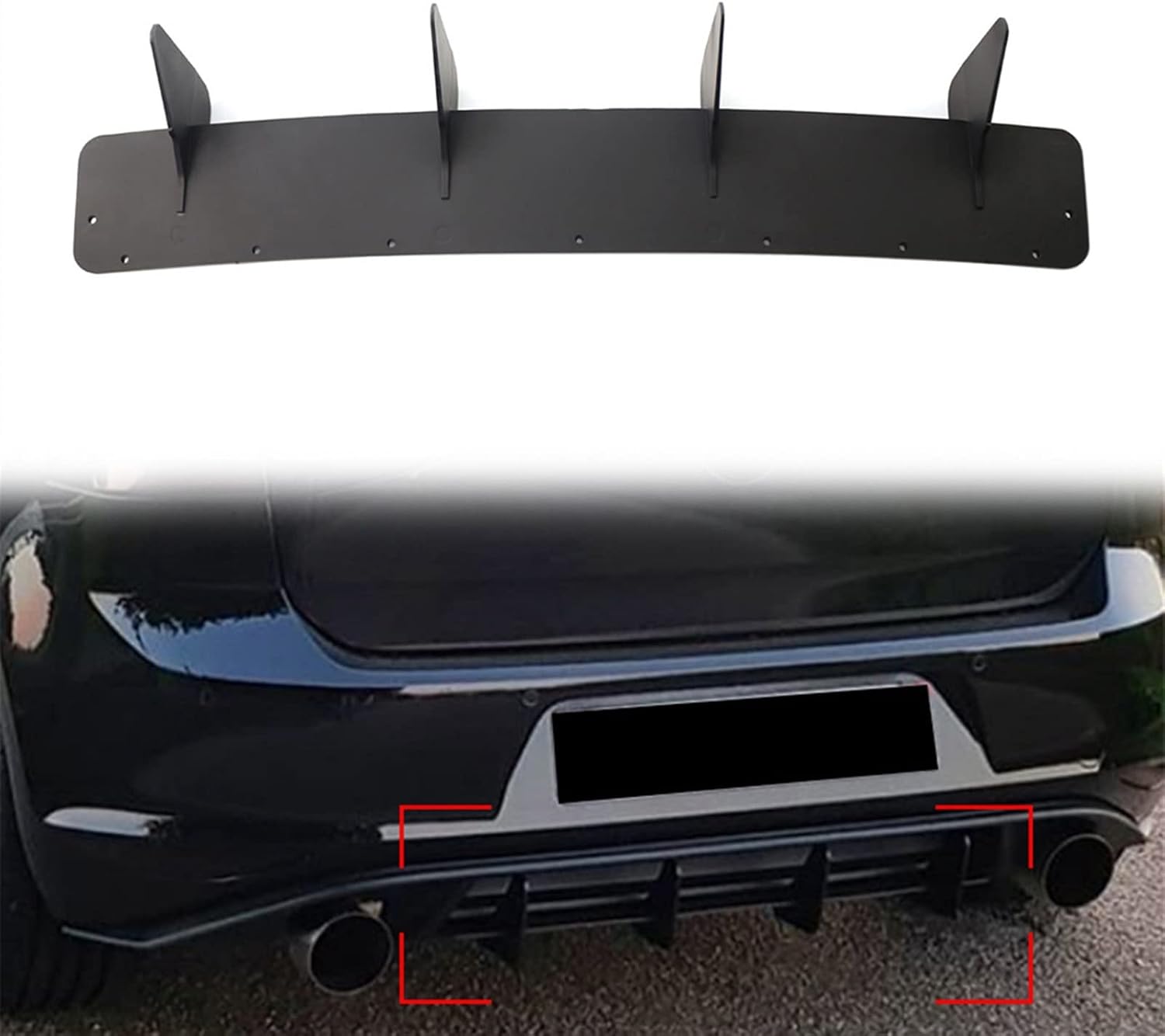 ABS プラスチック車のリアバンパーリップディフューザースポイラースプリッタートリム装飾 に適合するゴルフ 7 MK7 【ツーリス】 GTI
