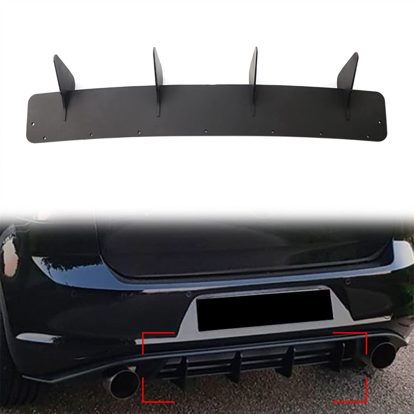 Garniture de pare-chocs arrière Golf 7 GTI en ABS noir premium