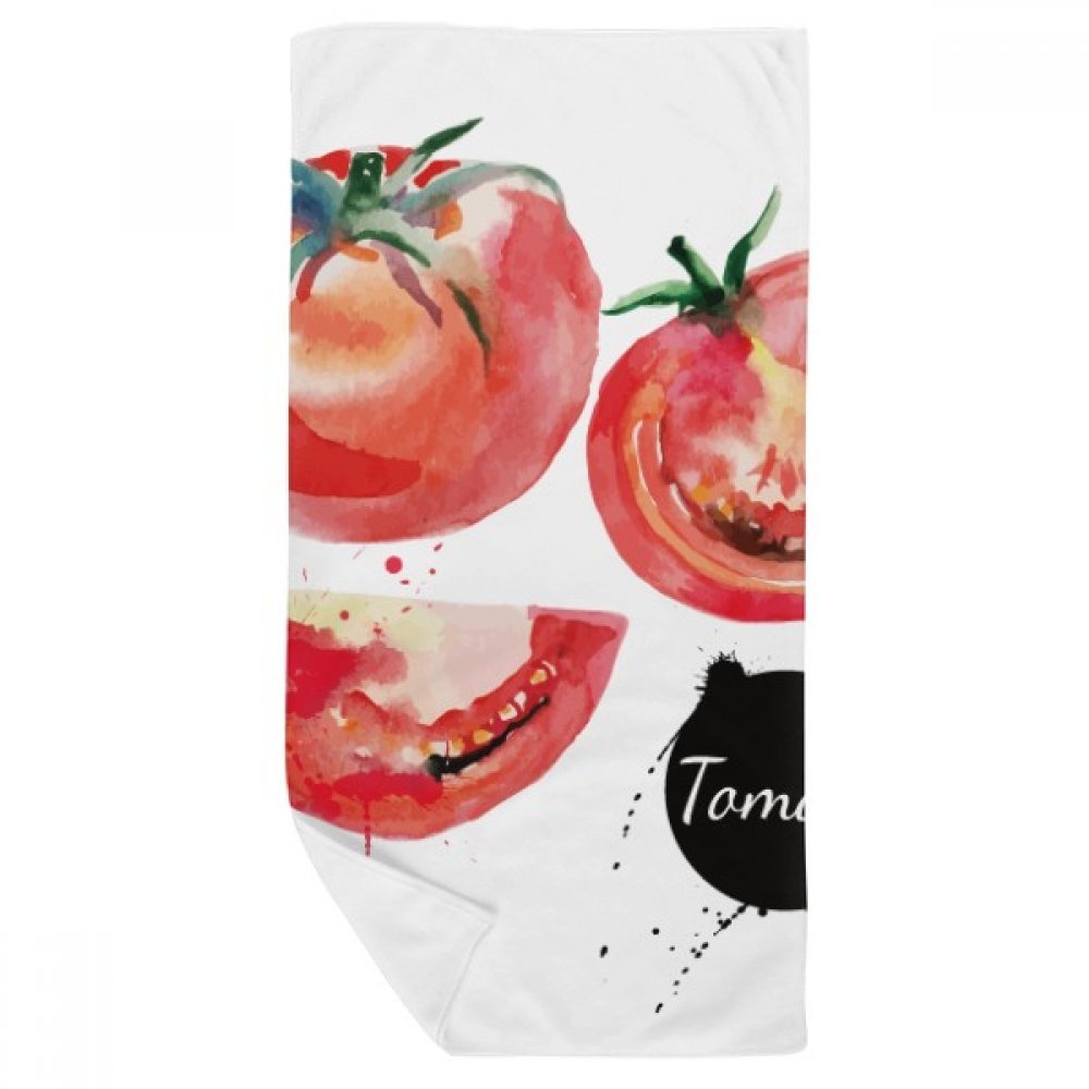 Serviette de bain tomate aquarelle 35x70cm douce multicolore pour la toilette quotidienne du visage