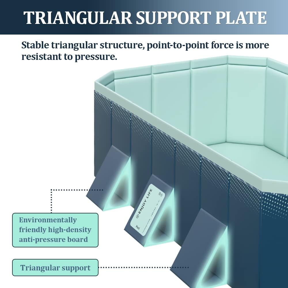 YUEWO Foldable PVC Swimming Pool Hard Plastic Shell Portable Swimming Pool for Adults Blow Up Pool for Family Garden Backyard (2.6m/102in,Blue)