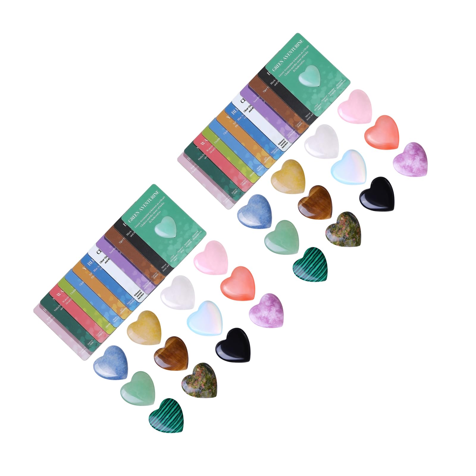 Pffiocix 12/24 / 36Pcs Pocket Size Stone Charms with Encouraging Message Cards for School Valentines Present with Inspirational Note Cards for Exchange Present