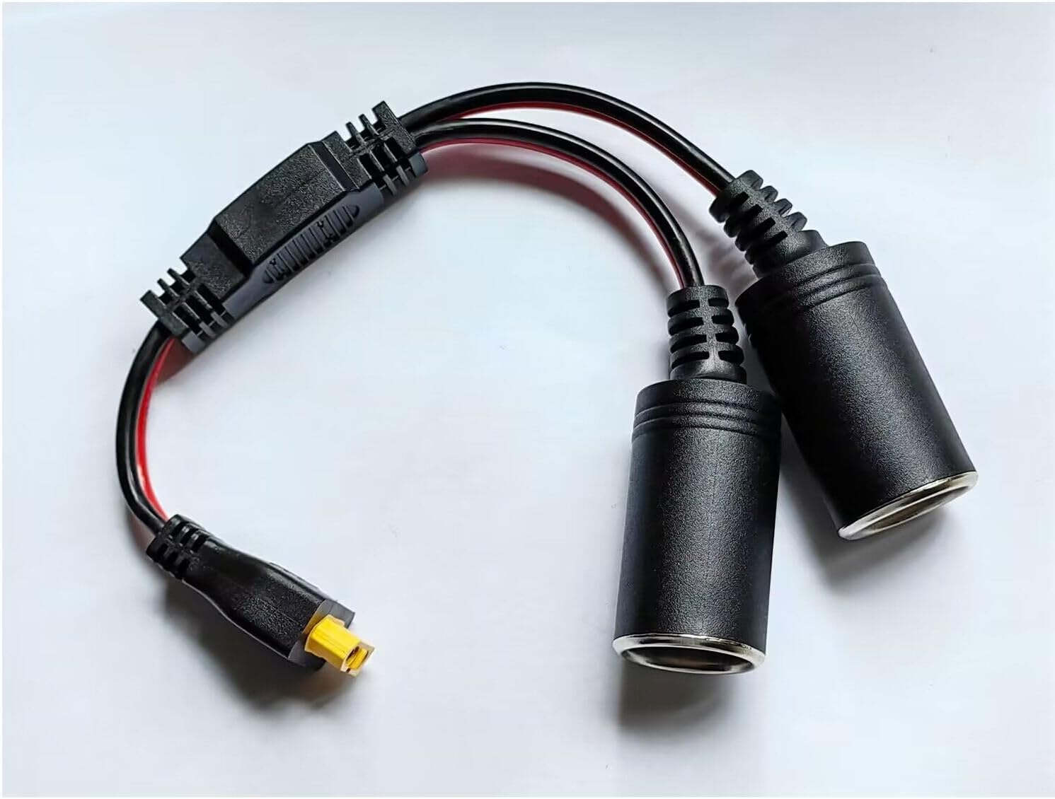 12AWG XT60 Extension Cable, XT60 Female to 2 Car Cigarette Lighter Socket for Car,Portable Power Station,Solar Generator 25cm/9.8 inch image 5