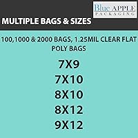 Vista 7 de Bolsas de polietileno planas transparentes de varios tamaños, 8 x 10 pulgadas y 100 bolsas de 1.25 mil, embalaje de plástico plano con parte