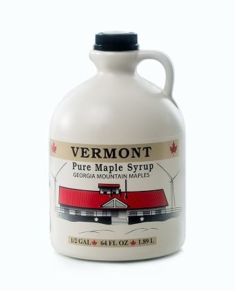 Georgia Mountain Maples of Vermont, Organic Maple Syrup, Dark Color Robust Taste, 64 Ounce