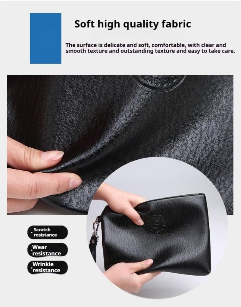 Mens Clutch Bag Man Purse Handbag 9.5-11 inches Large Hand Bag Big Clutch Wallet image 3