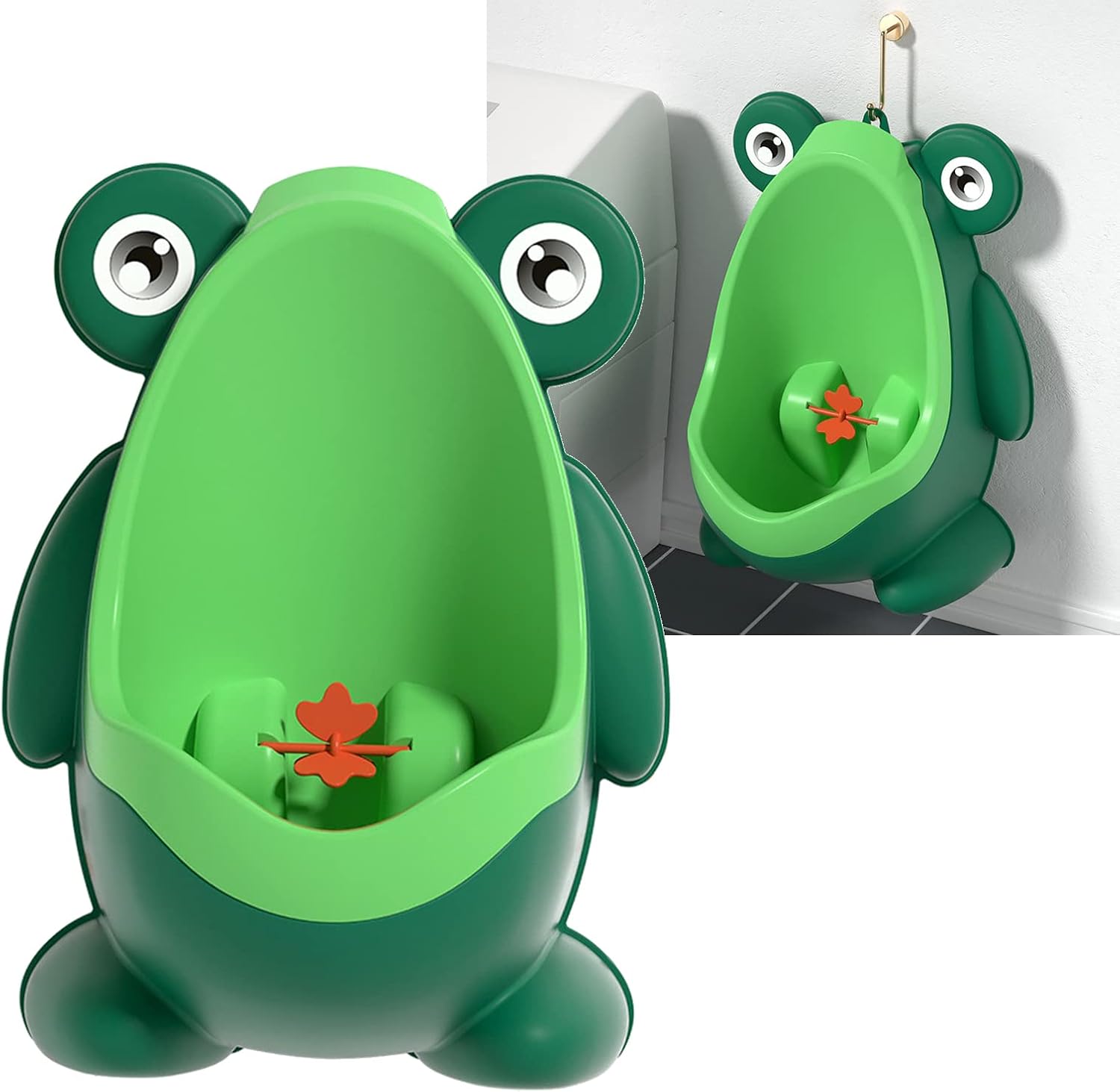 Kids Urinal for Boys, Potty Training Urinal Wall Mounted Standing Position Toddler Toilet Boy Potty Training Toilet Potty Trainer for Toddlers(Green)