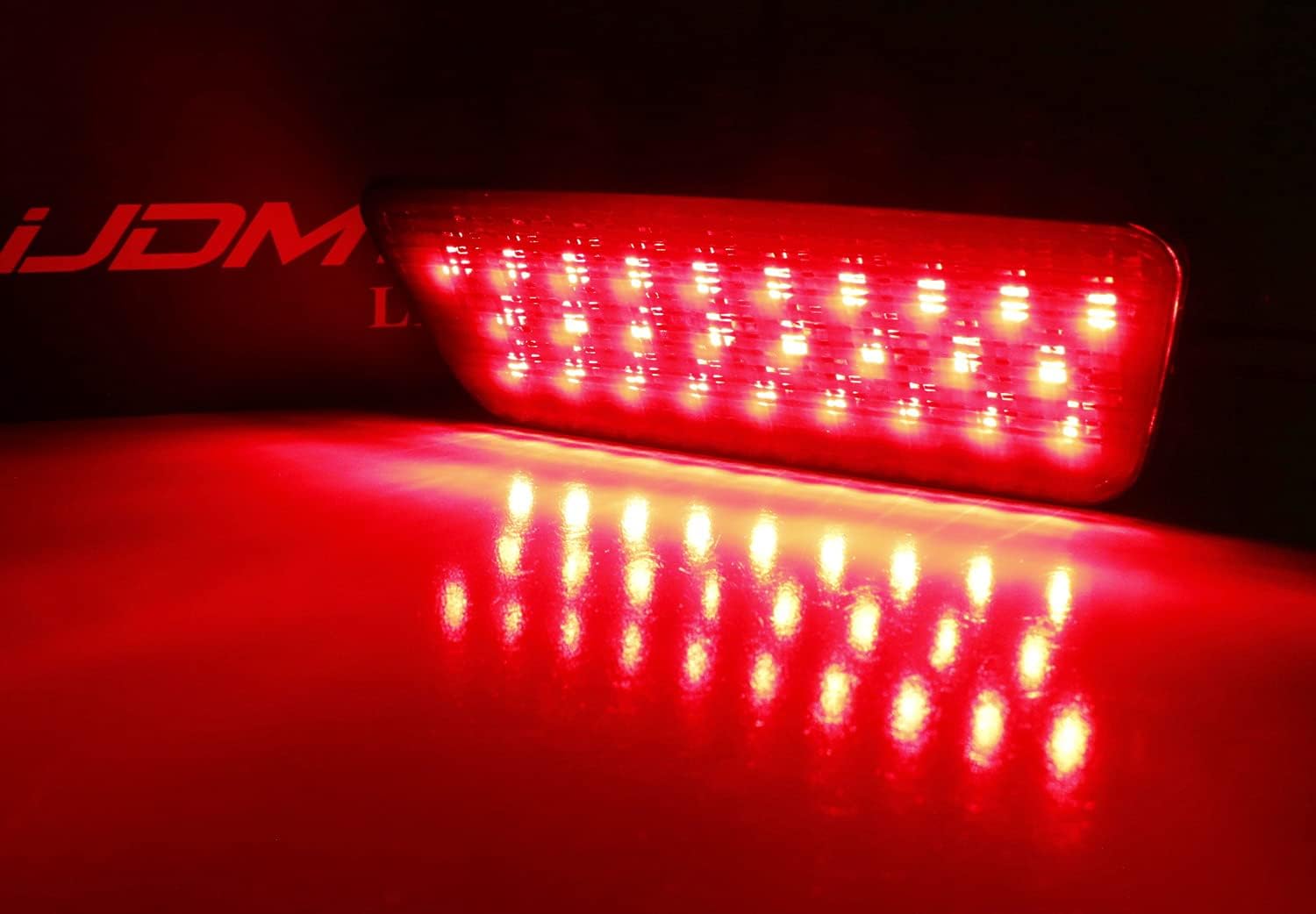 iJDMTOY JDM Style Smoked Lens Full LED Rear Fog Light Kit Compatible With Nissan 2011-2014 Juke, 2014-2016 Rogue, 2015-up Murano, OEM Replacement Powered By High Power Brilliant Red LED Bulb