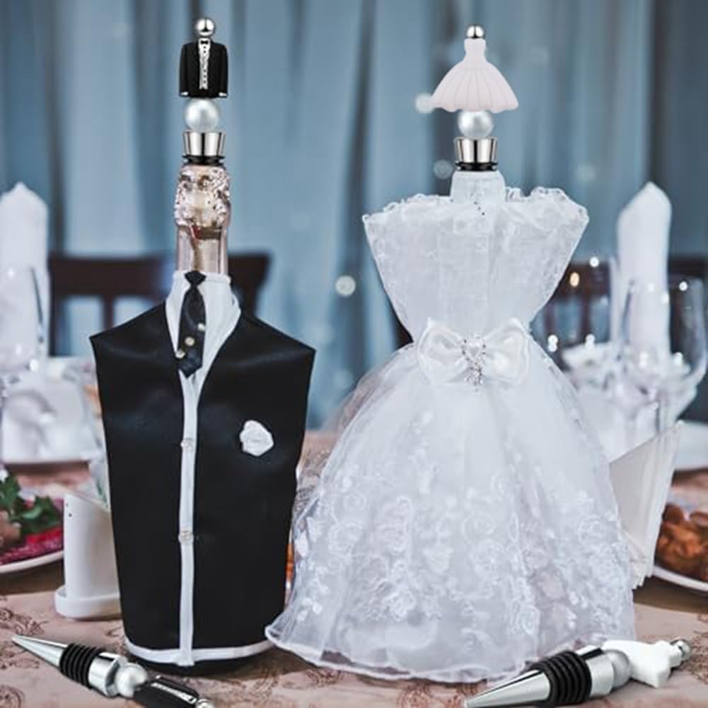 Lot de 24 bouchons de bouteille de vin à perles pour mariage, fiançailles, anniversaire de mariage