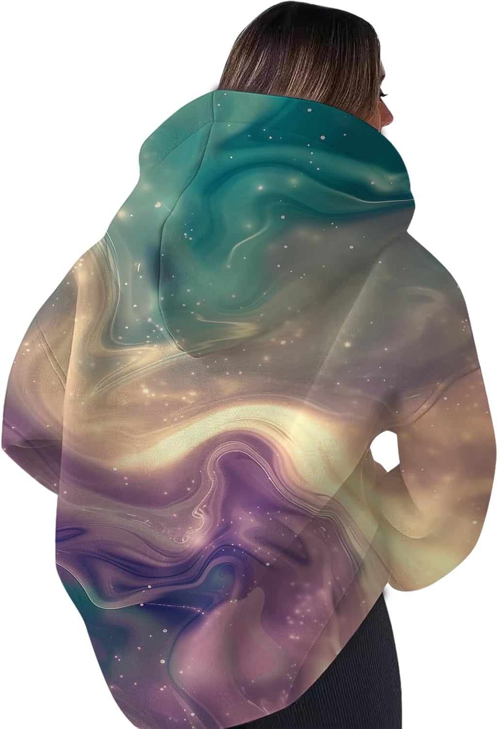 Graphic Hoodies for Women Trendy Oversized Long Sleeve Hooded Sweatshirt Comfy Workout Pullover Tops - Image 2