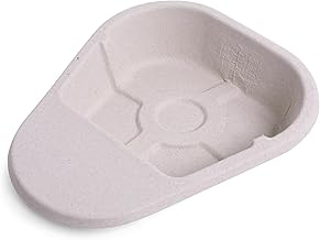 20 Disposable Biodegradable Sanitary Pans | Natural Cellulose Pulp | 1.6L Capacity | Compatible with Plastic Supports | Ideal for Elderly and Long Term
