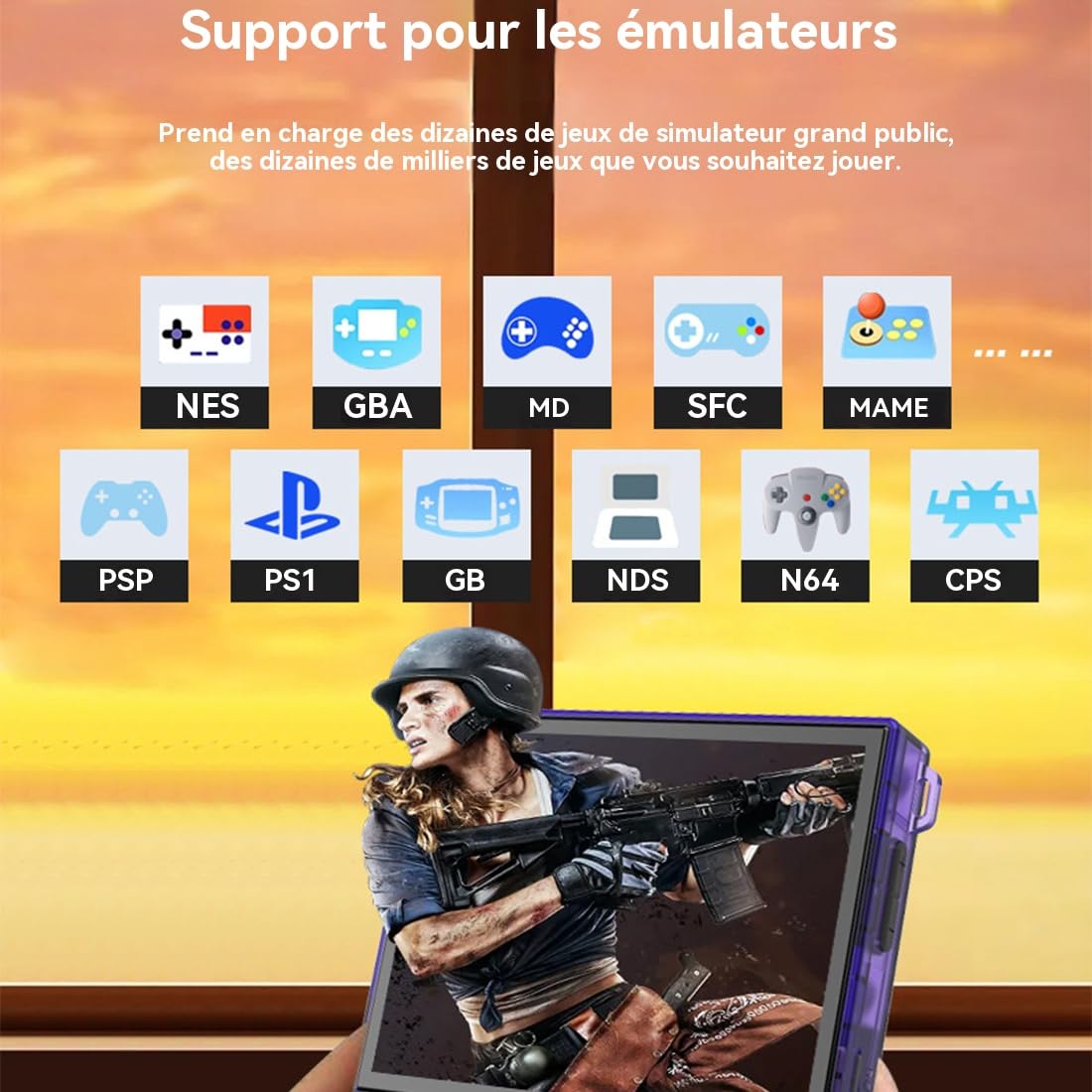 RetroPro R36xx Console de Jeux Portable WiFi Console Rétro Portable 3.5'' IPS HD, 20000+ Jeux Classiques, Émulateurs Multi-Plateformes, Batterie 3000 mAh, pour Adultes & Enfants (Vert, 128, Go)
