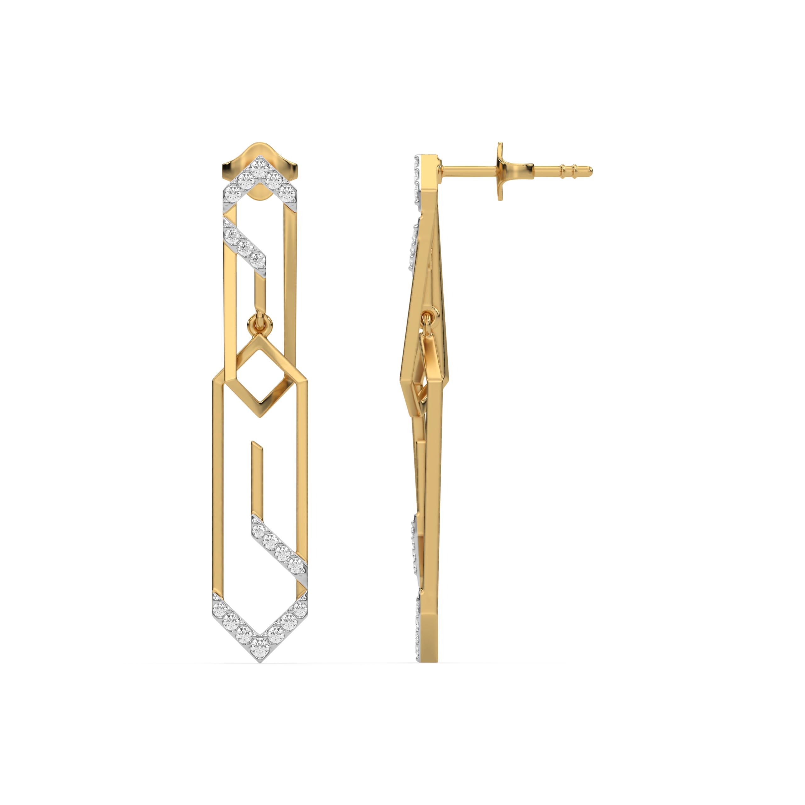 Groove Rhythm Drop Earrings Hypoallergenic in 18kt Yellow Gold Vermeil on 925 Sterling Silver in Ready to Gift Jewelry Box-fine-jewelry-image-30
