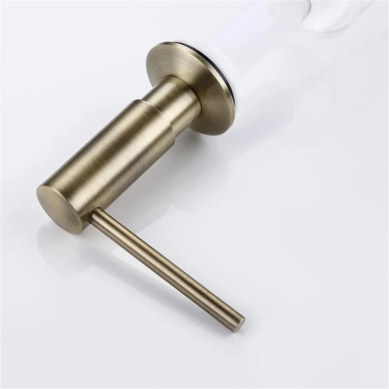 Polished Soap Dispenser Kitchen Bathroom Built in Solid Brass Head ABS Bottle Easy Installation Sink(Black)
