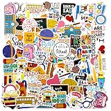 100 Pcs Back to School Stickers for Students Science Scrapbook Stickers for Kids Laptop Water Bottles Teacher Stickers Waterproof School Stickers School Supplies Classroom Decorations DIY Crafts