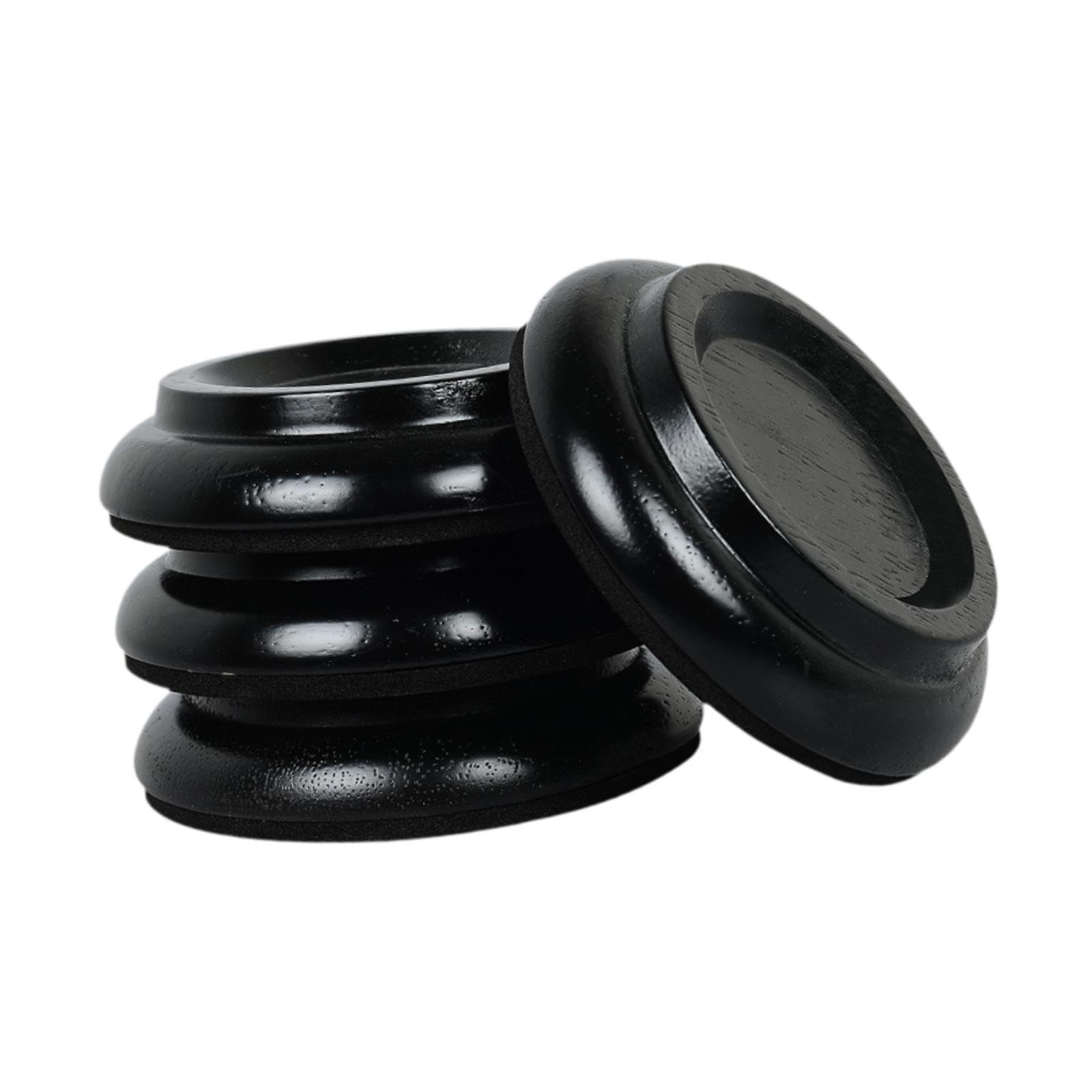 Caster cups de piano negros con base de espuma antiarañazos para suelos