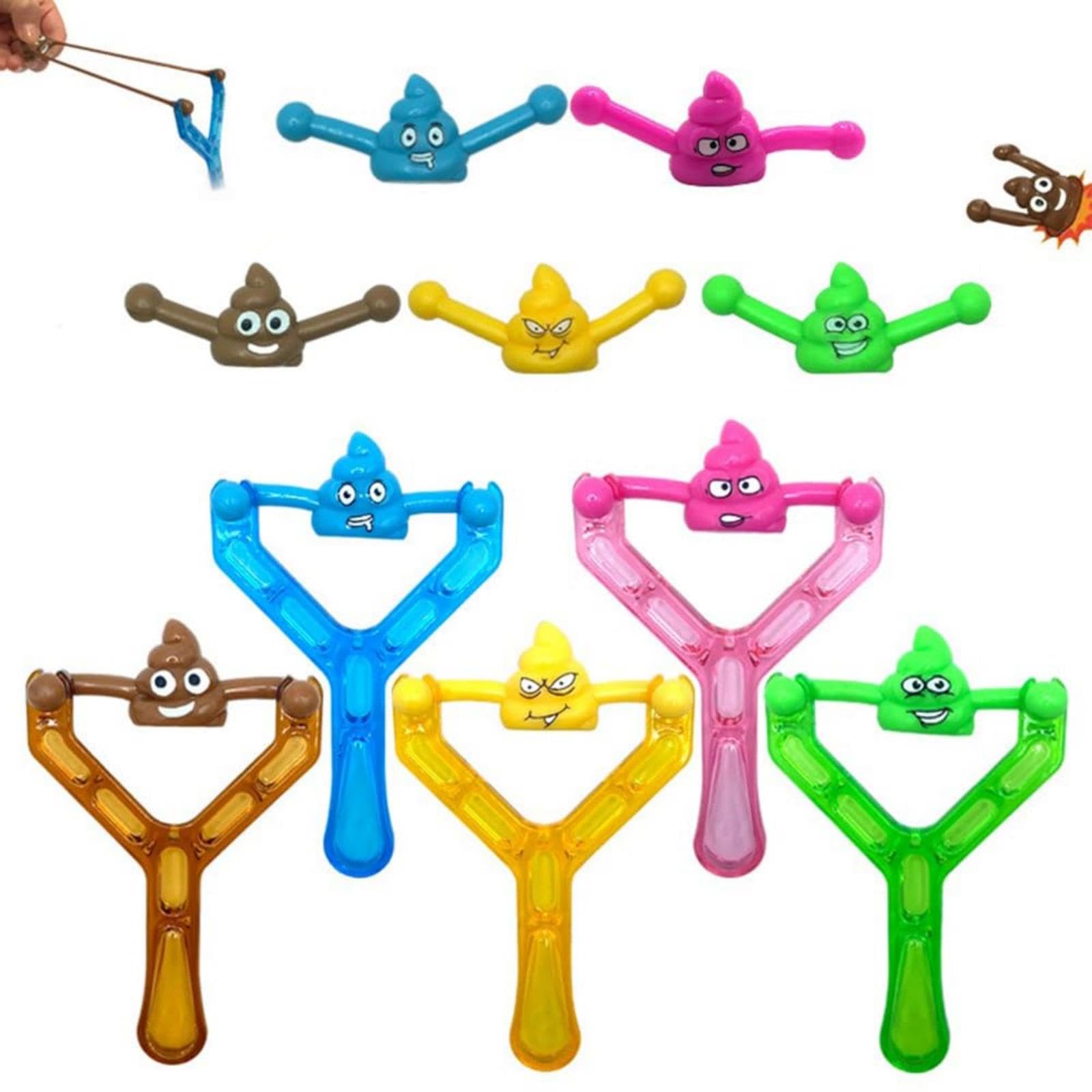 Sponsored Ad – Tazweeq Catapult Poo Set(5Pcs Catapult+10pcs Poop Bullets), Gag and Funny Fake Poop Stress Relief Toy, Poop Slingshot Toy for Kids Adult(15 Pcs)