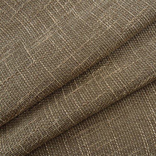Valea Home Soft Burlap Look Swag Curtains Rustic Natural Tan Rod Pocket Kitchen Valance Curtain Panels For Small Window 36 Inch Length, 2 Panels #TOP4