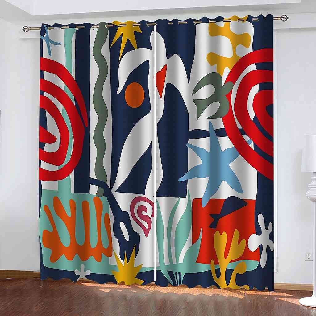Rideaux salon occultants imprimé méditerranéen isolant phonique chambre enfant