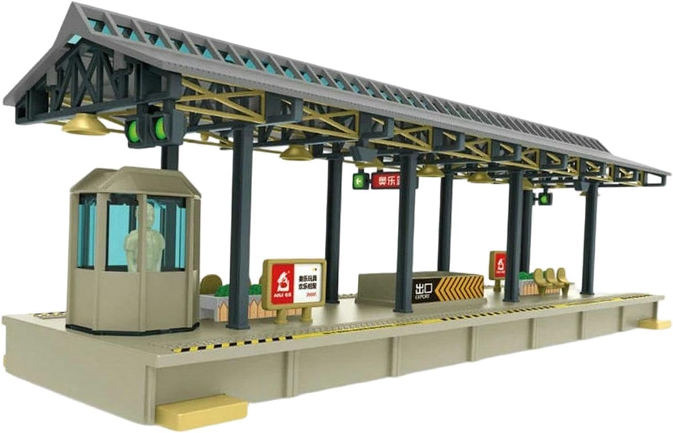 Colaxi HO Scale Train Station Platform Model Architectural Display Sand Table Decor Decoration Miniature Scene Model Railway Scenery