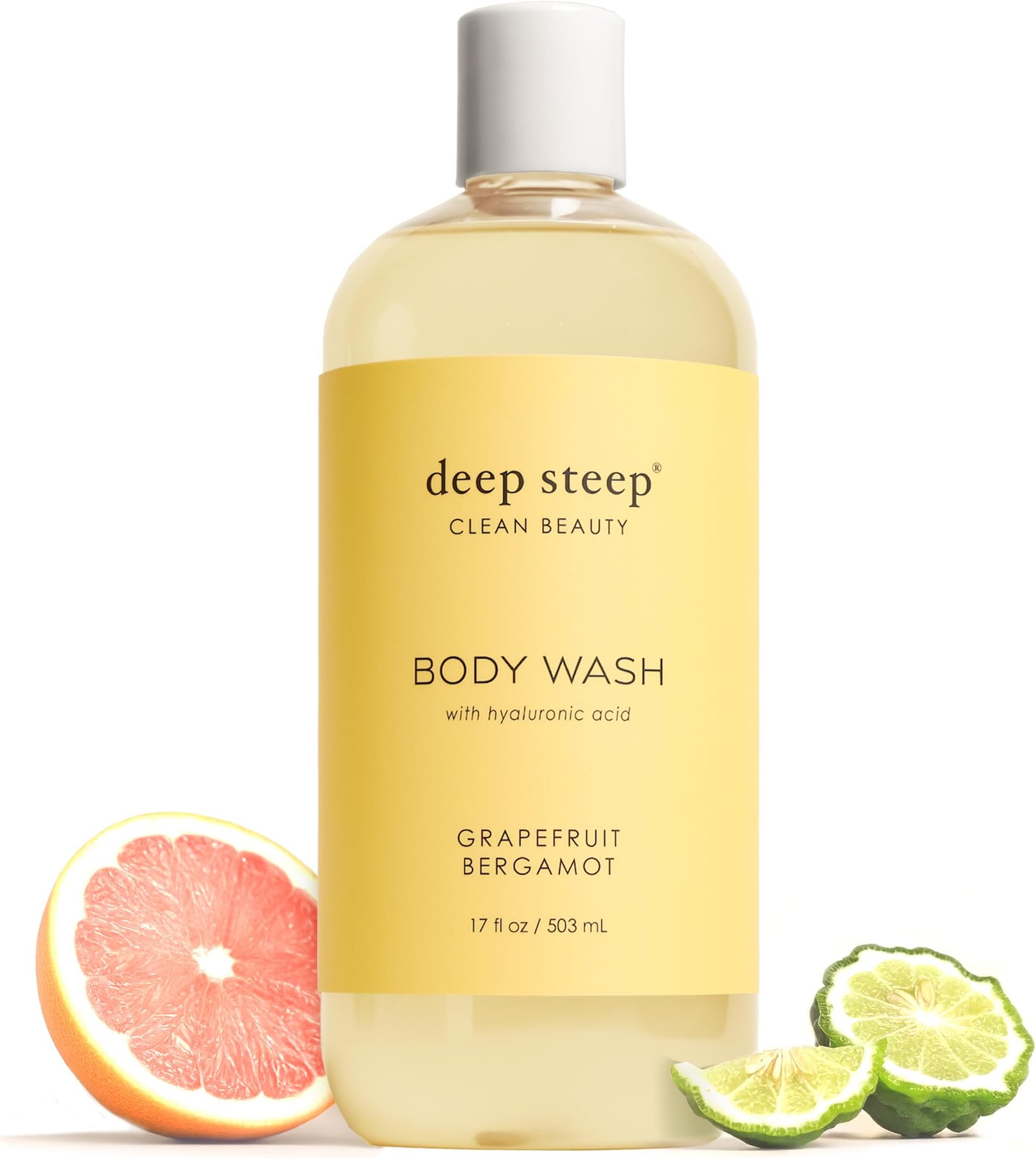 Deep Steep Body Wash with Hyaluronic Acid for Optimal Skin Hydration 17oz (Grapefruit Bergamot)