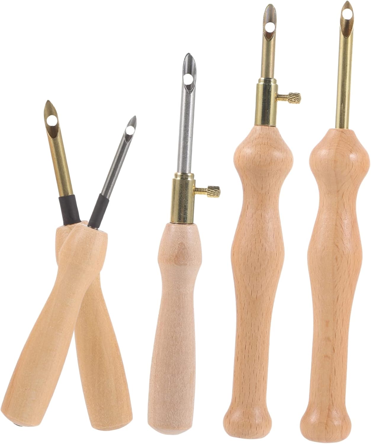 Lurrose 15pcs Punch Needle Kit Wooden Handle for Embroidery Ergonomic and Lightweight Sewing Needles for Home Craft Projects and Decorative Art