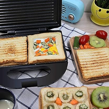 YQYMX Sandwichmaker 3 in 1, Sandwich Maker, Kontaktgrill, waffeleisen 3 in 1 750W, Antihaftbeschichtete abnehmbare… – Bild 4