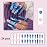 Magrace Long Coffin Press on Nails Blue Fake nails 24 pcs French Tips False Nails with Designs Stick on Nails for Women (A-5)