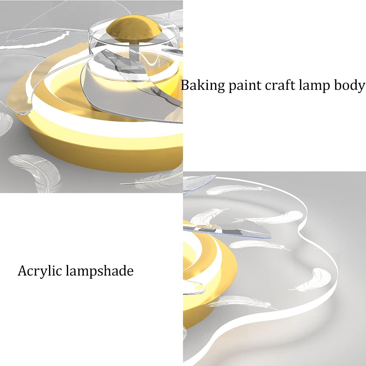 YUEGOO Ceiling Fans with Lamps,Kids Ceiling Fan with Light Bedroom Quiet Led Dimmable 3 Speeds Cloud Sfan Ceiling Light with Remote Control Modern Living Room/D