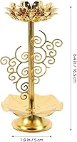 Vista 7 de 2 portavelas de loto de aleación dorada, soporte de lámpara de mantequilla budista para meditación, altar del hogar y decoración del templo, diseño
