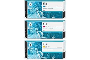 Premium 728 Ink Cartridge Set, High Yield & Vibrant, Compatible with HP...