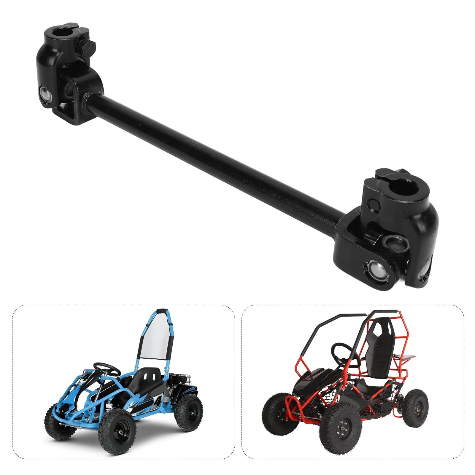 Colonnes de Direction Colonne de Direction Arbre Crémaillère Articulation 30T 375mm Alliage D'acier pour 110 125 Bricolage Go Kart Quad ATV