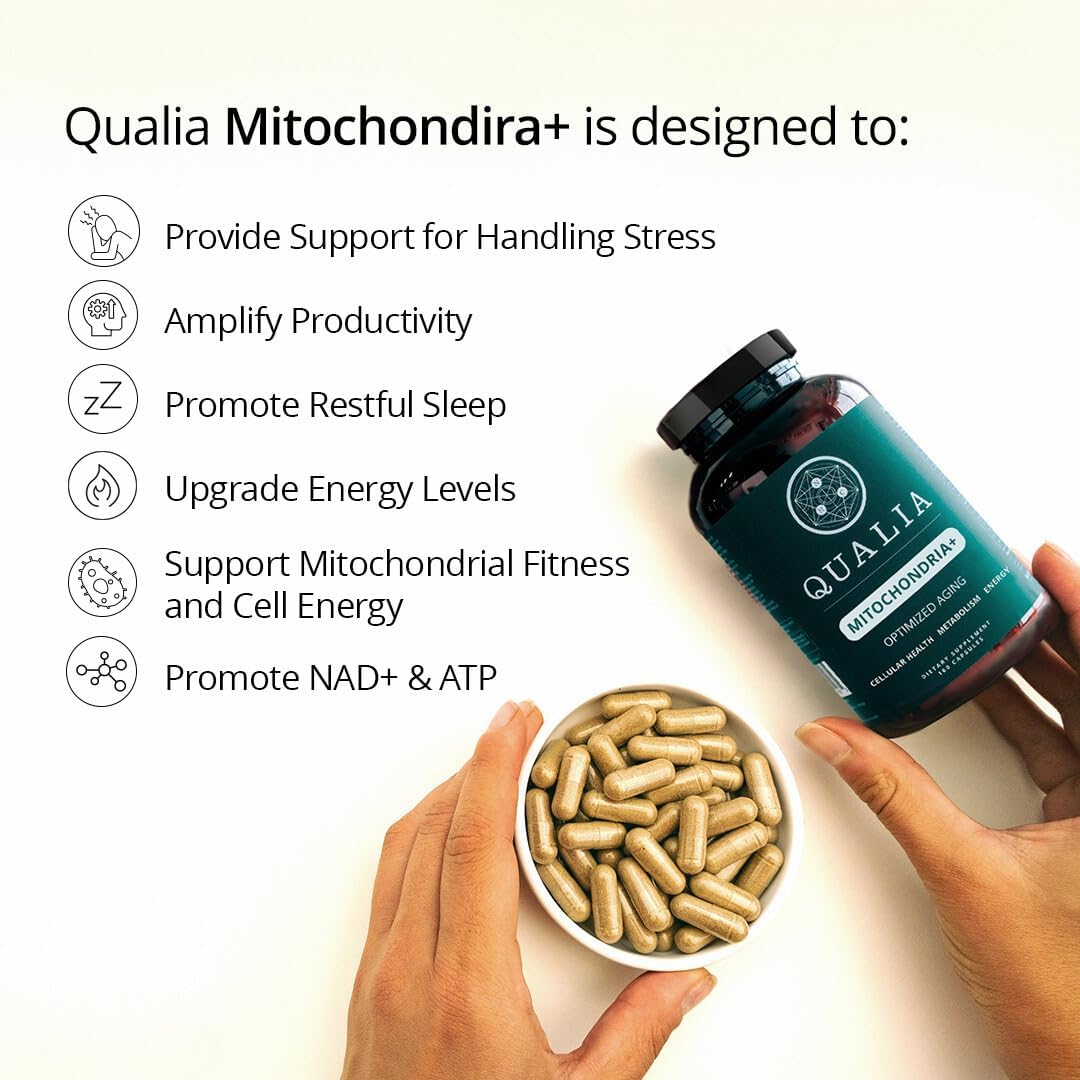 Qualia Mitochondria+ | The Most Advanced Supplement for NAD+, Cellular Energy, Metabolism & Repair for Better Aging w/35+ NAD Boosters Resveratrol & More | 160 Ct | 1 Month Supply - Image 3