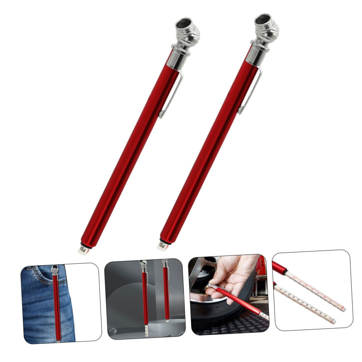 2Pcs Tire Pressure Gauge Pencil Portable Tool for Car Tires Durable Construction Accurate Readings for Various Vehicles