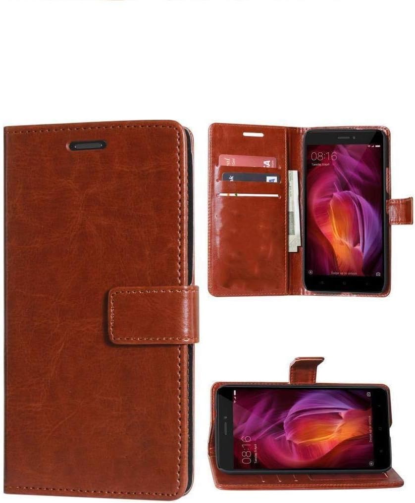 COVERNEW Vintage Leather Flip Cover for Huawei Honor 7X - BND-AL10 - Cherry Brown