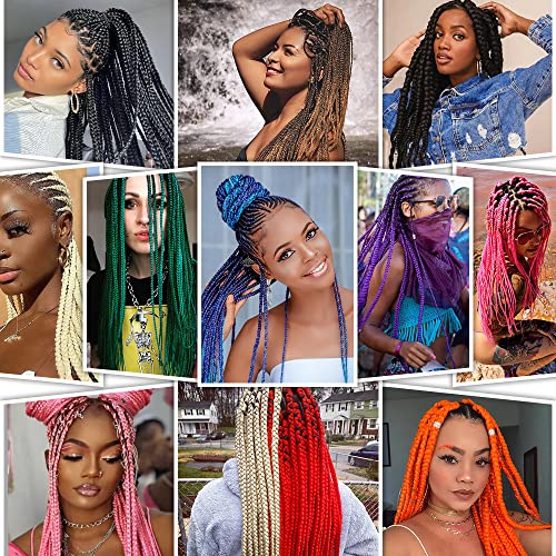 Orange Braiding Hair Extensions 32 Inch Pre Stretched Braiding Hair Hot Water Setting Synthetic Hair Pre Stretched Crochet Braids Hair (3 Packs, Orange#) #TOP5