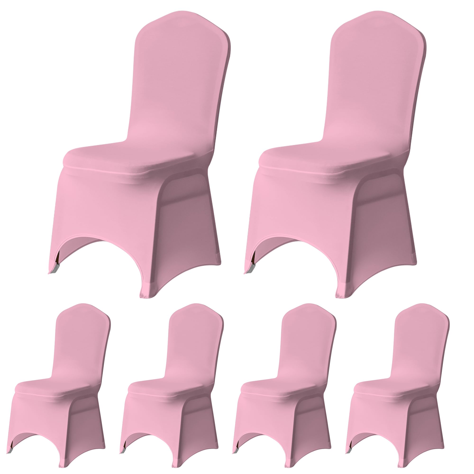 Trimming Shop Baby Pink Wedding Chair Covers Set of 8, Spandex Polyester Stretch Removable Washable Universal Slipcovers for Wedding Banquet, Dining Party & Events — image 1