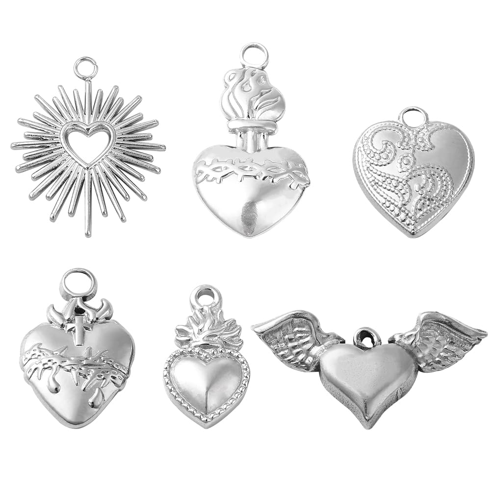20 Ciondoli In Acciaio Inox Filigrana – Luna, Stella, Sole, 5 Stili, 2 Colori, Per Bigiotteria Fai Da Te - 4