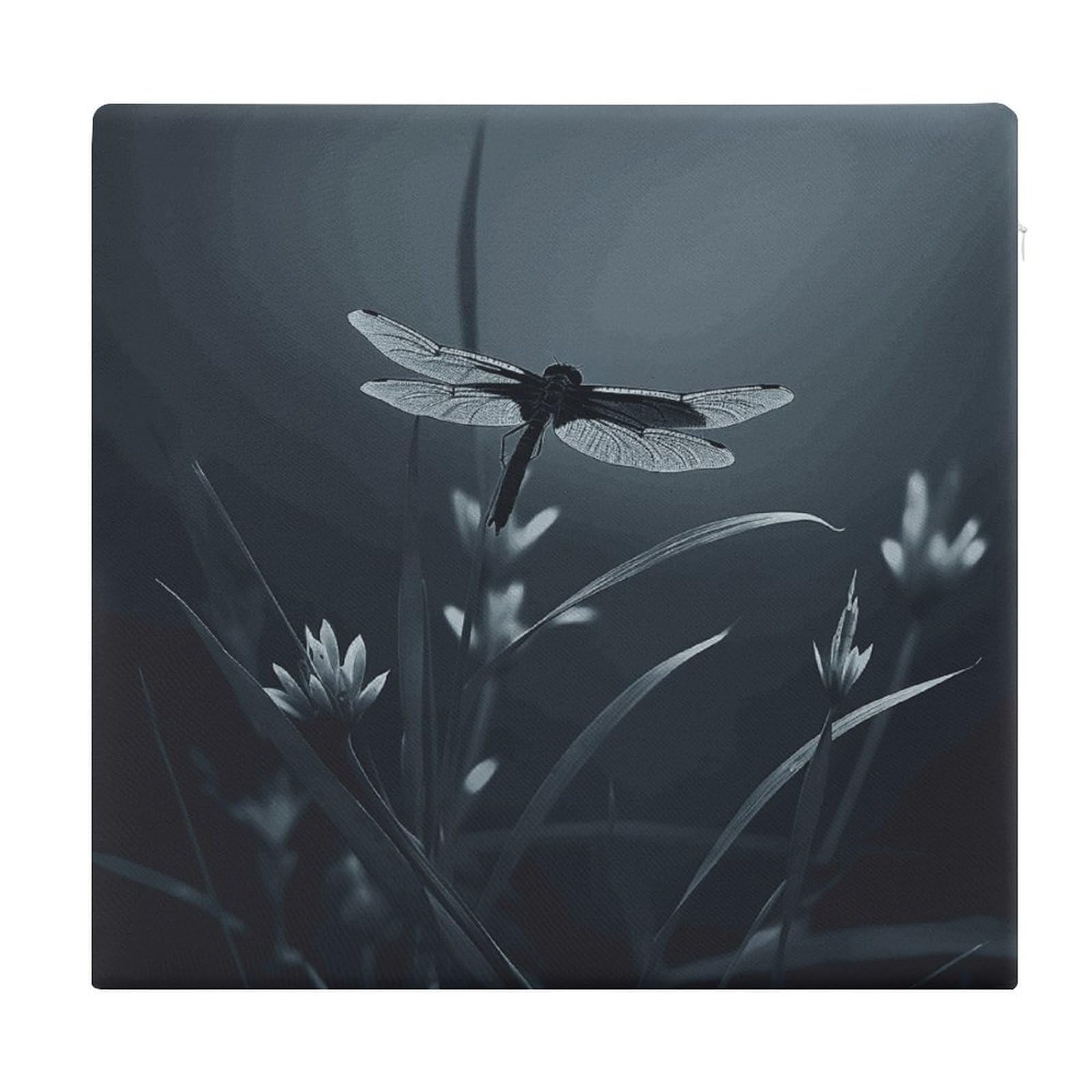 JTREHY Dragonfly Silhouette Chair Cushions Non-Slip Bar Stool Cushions Ultra Soft Warm Memory Foam Meditation Cushion Removable Large Square Seat Cushions for Dining Chair 15x14In